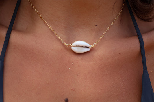 White Cowrie Choker Necklace