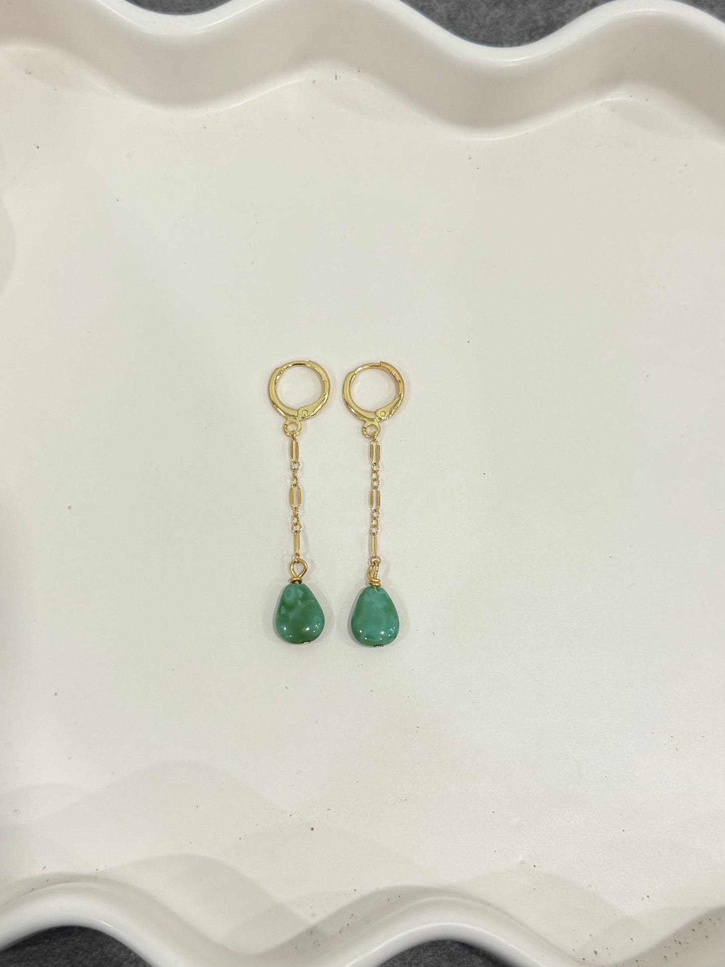 Teal teardrop dangles