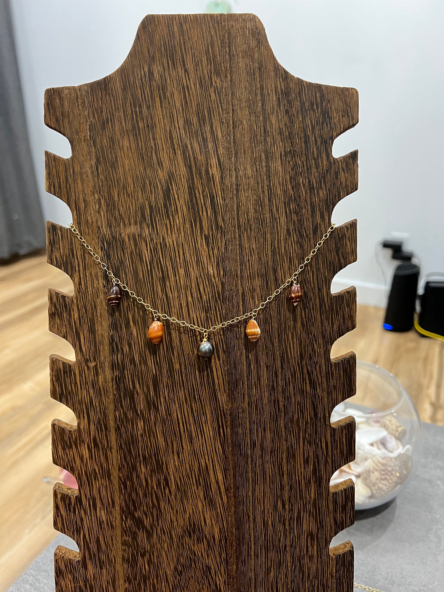 Tahitian pearl charm necklace