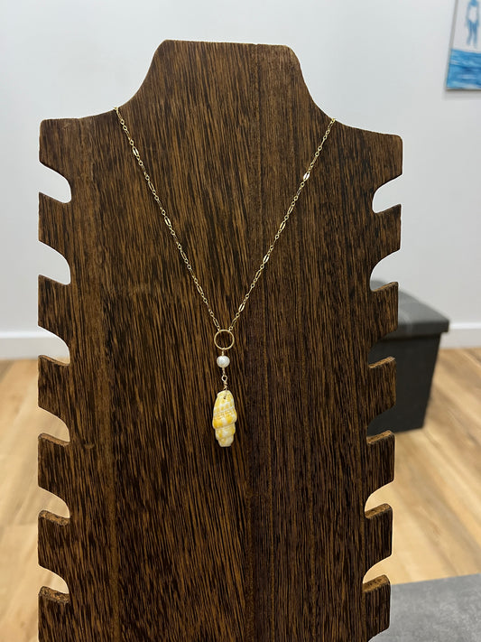 Yellow miter necklace