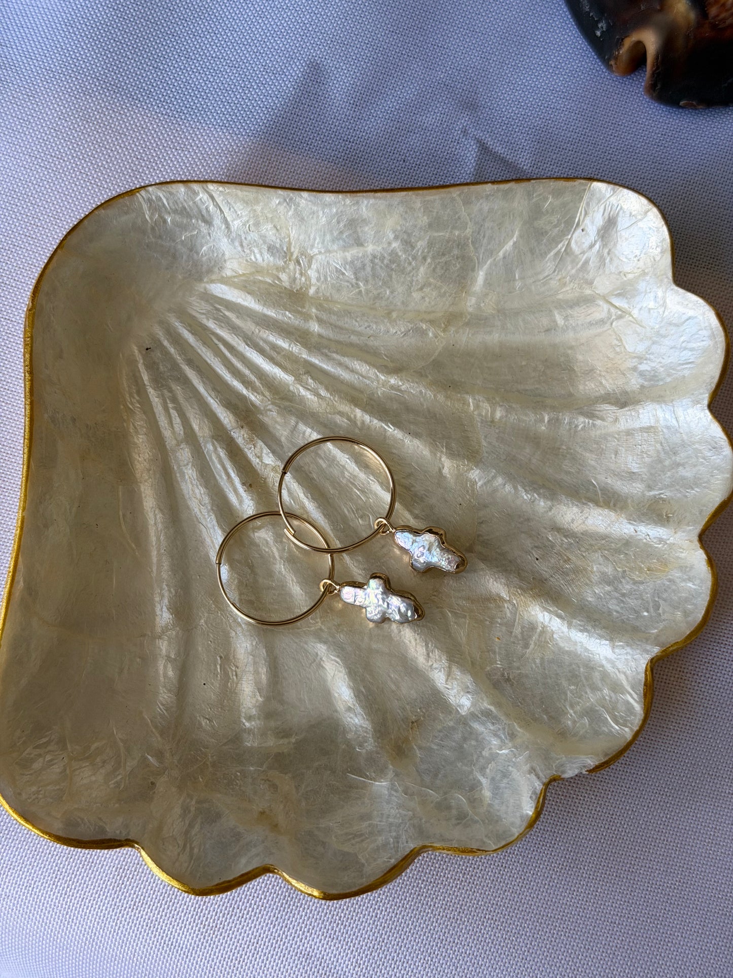 Gold cross hoops