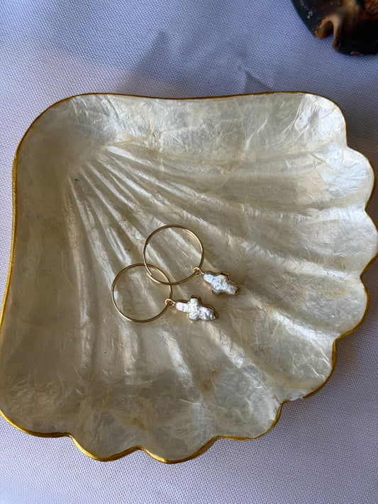 Gold cross hoops